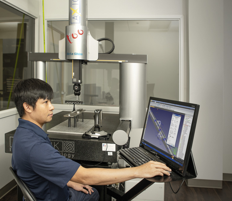 Beta Shim delivering high quality precision parts with the AXIO CMM machine.